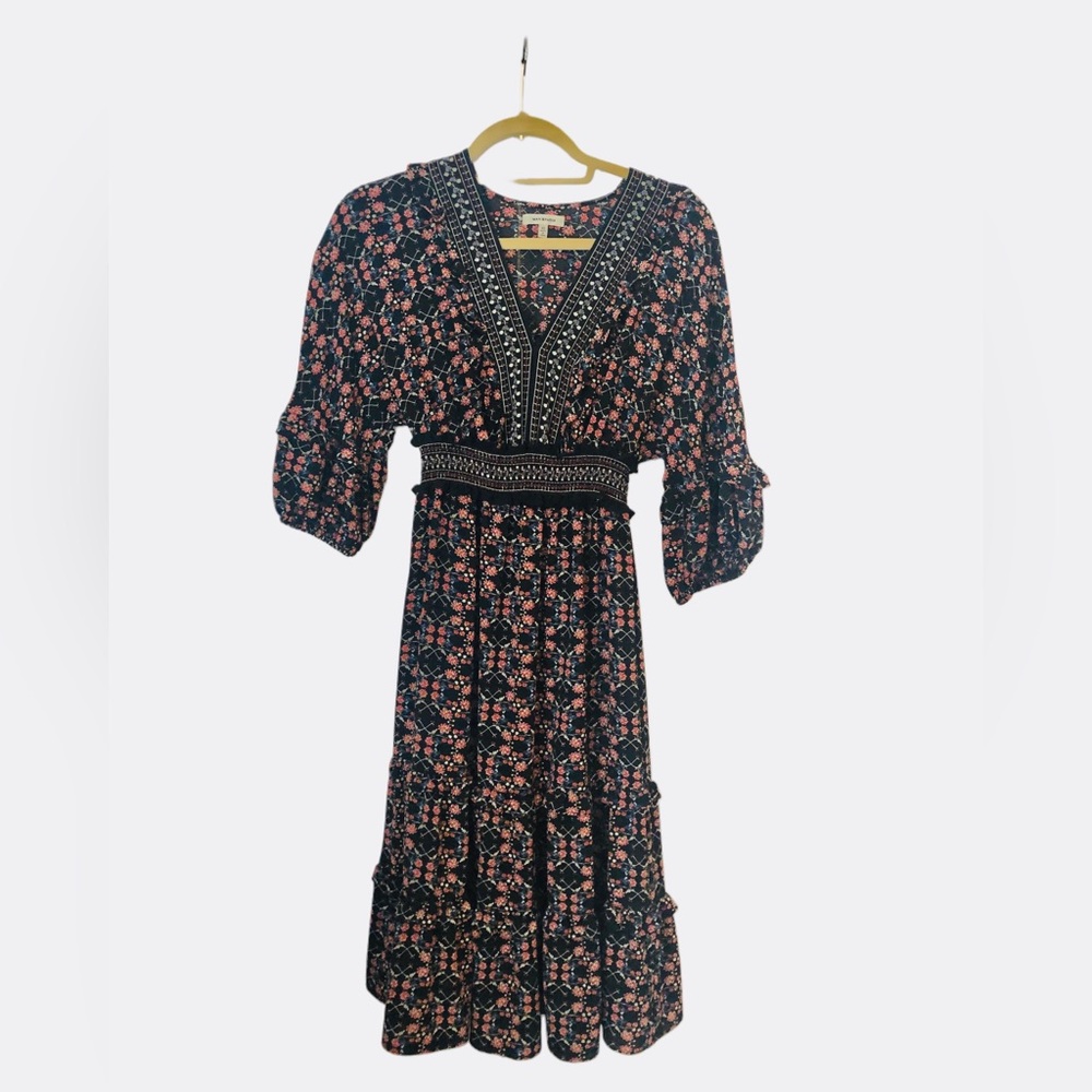 Printed 3/4 sleeve dress